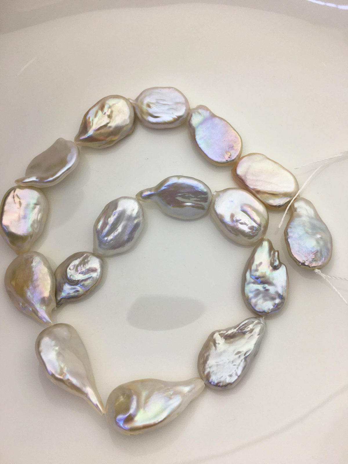 AA+ 14-17mm natural white overtone ellipse coin freshwater pearls,diy bead,flat block pearl bead,ZS-103-21
