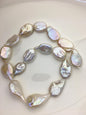 AA+ 14-17mm natural white overtone ellipse coin freshwater pearls,diy bead,flat block pearl bead,ZS-103-21