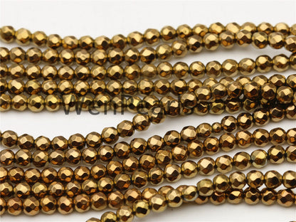 Hematite Brown,3mm Faceted Round,AAA Quality,130pcs,15.5 inches,G50-R3-007