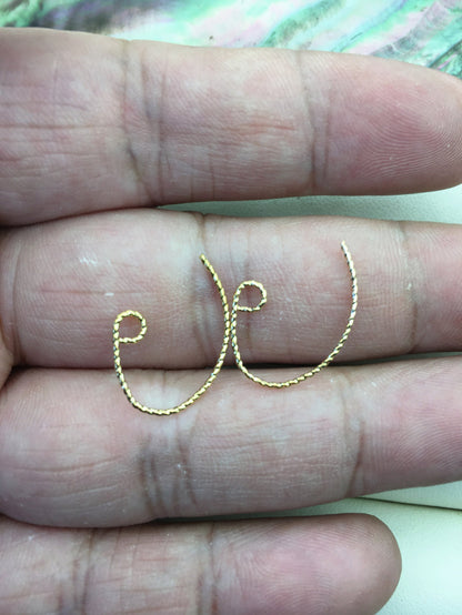 10 pairs 14*22mm Yellow Gold Plated Earrings, AAL-T5