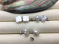 AAA 10-11mm white flower pearl stud earrings,sterling silver,earring with white baroque Natural Pearl,SE3-T49