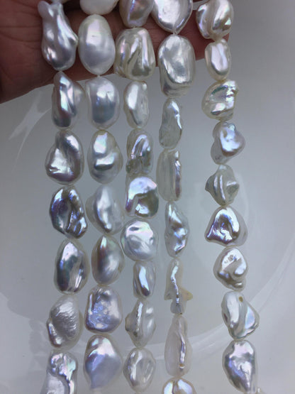 AA+ 10-14mm white thick Keshi Freshwater Pearls,keshi pearl strands,ZS-200-96