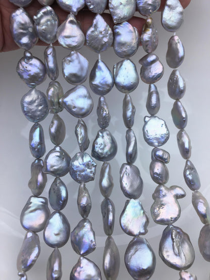 AA+ 12-15mm Gray Coin freshwater pearls,diy bead,flat round pearl bead,COIN12-T2