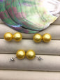 1 pair AA+ 11-12mm yellow round edison pearl stud earrings,S925 Sterling Sliver stud earrings,wedding pearl earrings,SE3-T9-37