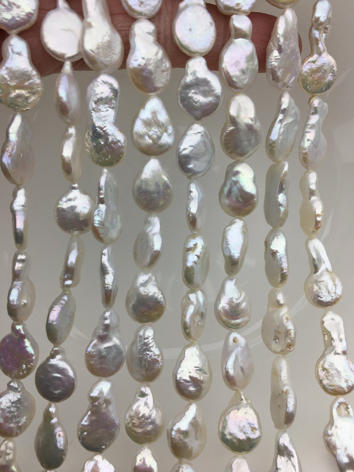 AA 11-12mm White Tail Drop Coin freshwater pearls,diy bead,COIN12-2A-2-23