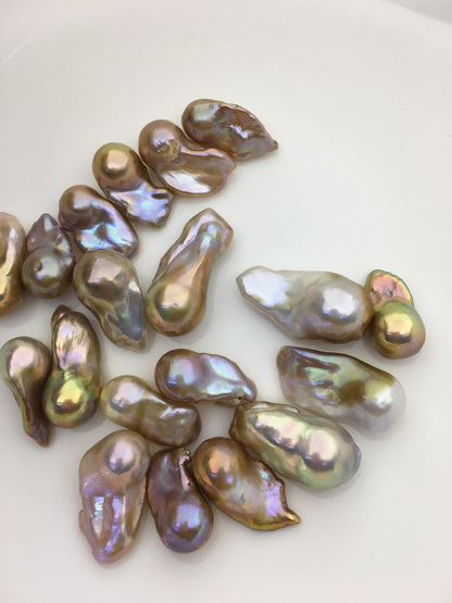 19pcs AAA/AA+ 11-16mm Natural Color Flame ball Pearl - no hole,FL15-T4-59