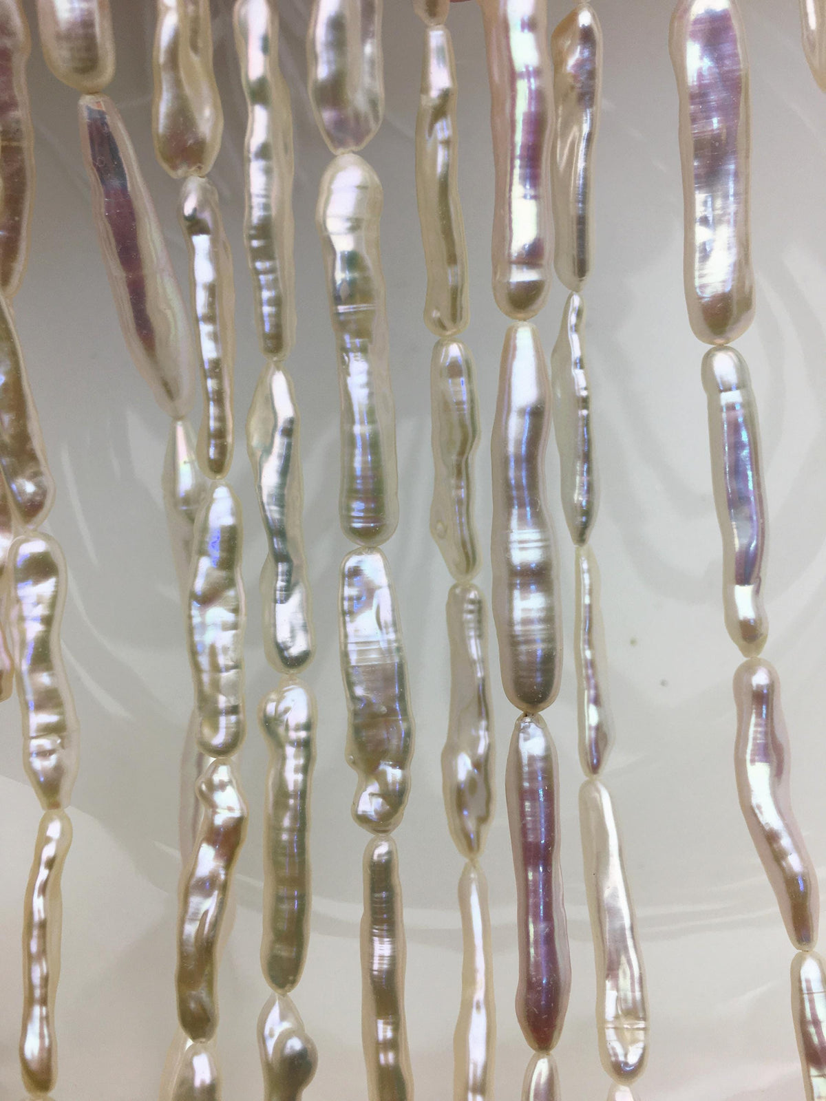 15.5'' AA+ 4-7mm White Toothpick pearls,ZS-80-7
