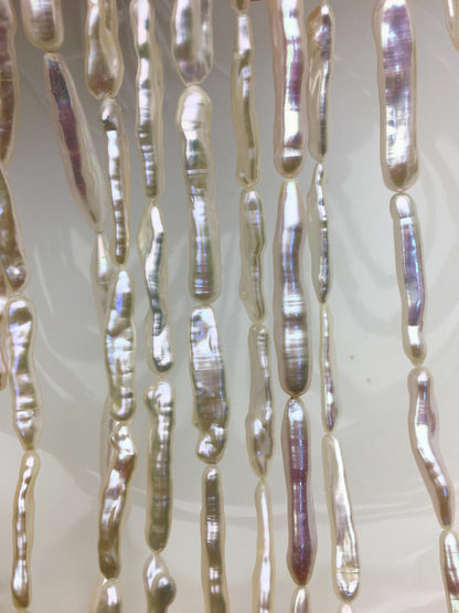15.5'' AA+ 4-7mm White Toothpick pearls,ZS-80-7