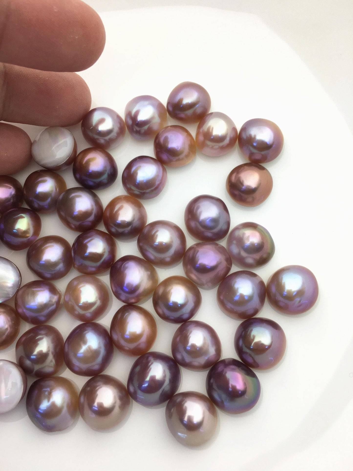 10pcs AAA 13-14mm Baroque Mabe Natural Purple Rainbow Freshwater Pearls,no hole,MB-T66