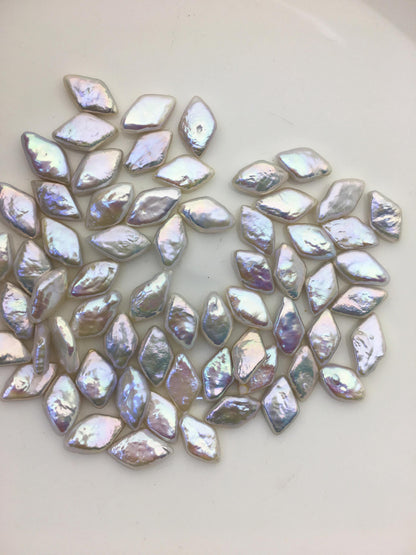 20pcs AAA 8-9mm white diamond no hole freshwater pearls,ZS-119-15
