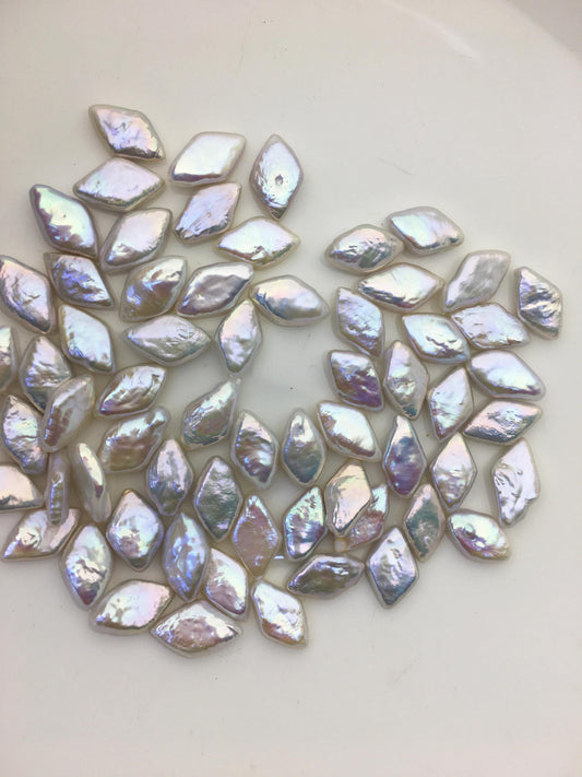 20pcs AAA 8-9mm white diamond no hole freshwater pearls,ZS-119-15
