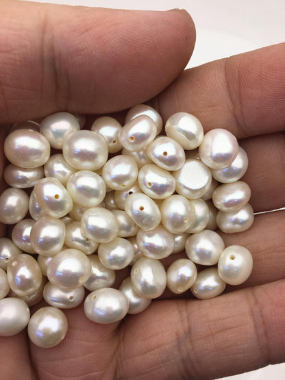 40pcs AAA 8.4-9.3mm white nugget freshwater pearls,cultured freshwater baroque pearl bead string,LM9-3A-3