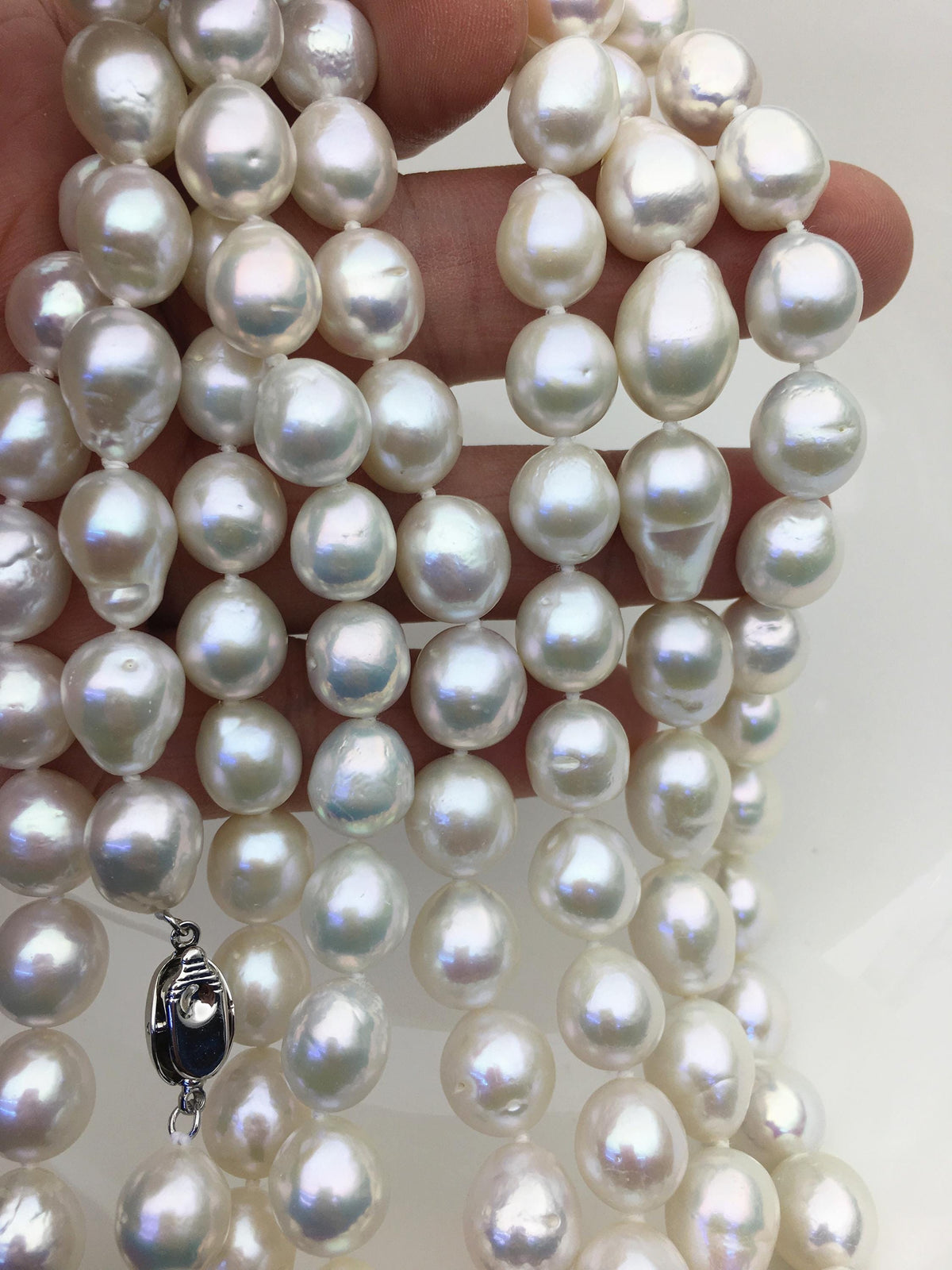 17'' AA+ 10-12mm white baroque drop edison freshwater Pearl necklace,genuine Natural Pearl Necklace,NPN1-T30-1