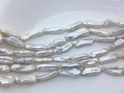 AA 9-13mm big white Thick Keshi Biwa Pearl Necklace,ZS-200-120-6