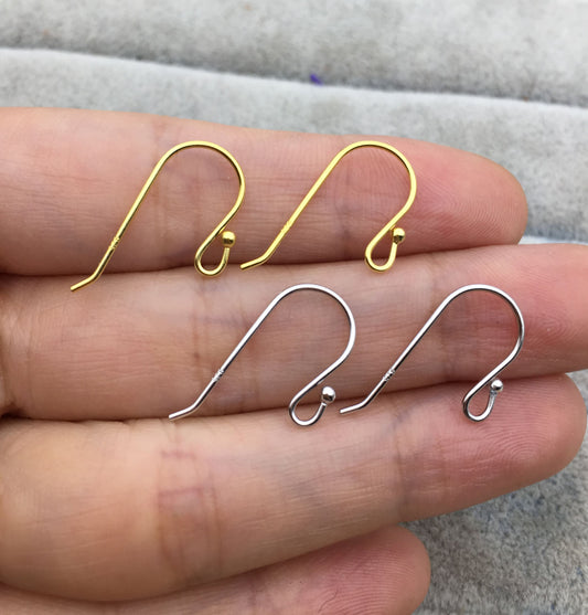 5 pairs 11x20mm Sterling Silver White/Yellow dangle hook, Sterling Silver, for dangle earrings,DIY,wholesale,ASL-ER-017