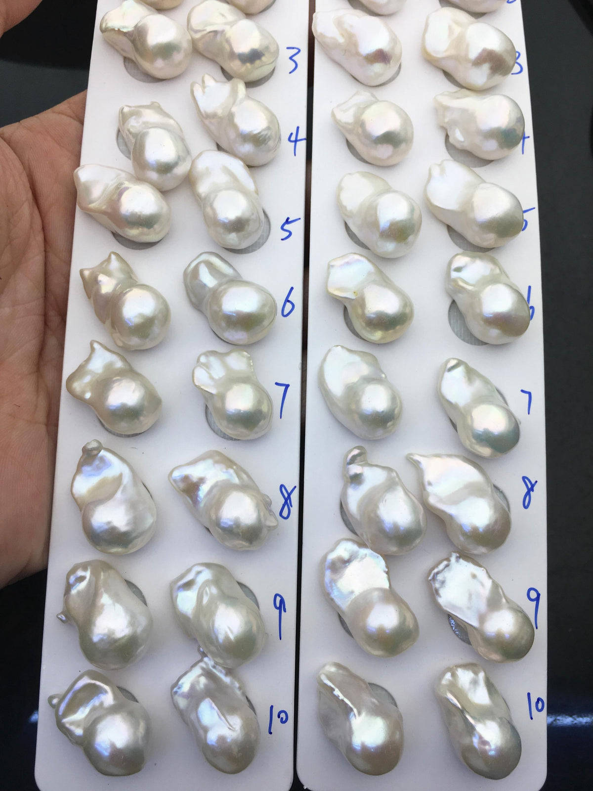 AAA 13-15x18-22mm White Flame ball Pearl Pairs - large Baroque freshwater pearl pairs,top half hole,FL15-3A-8-78