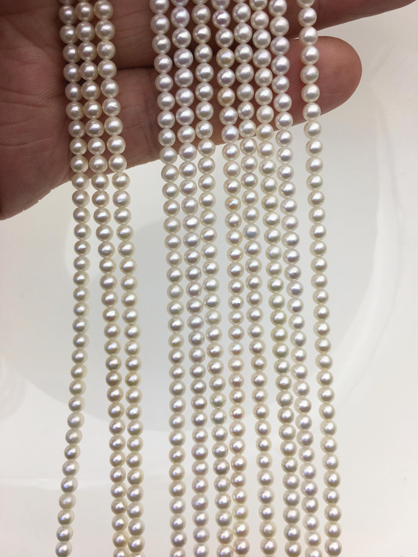 AAA- 3-3.5mm white round freshwater loose pearls,RP3-3AY-Gj-1