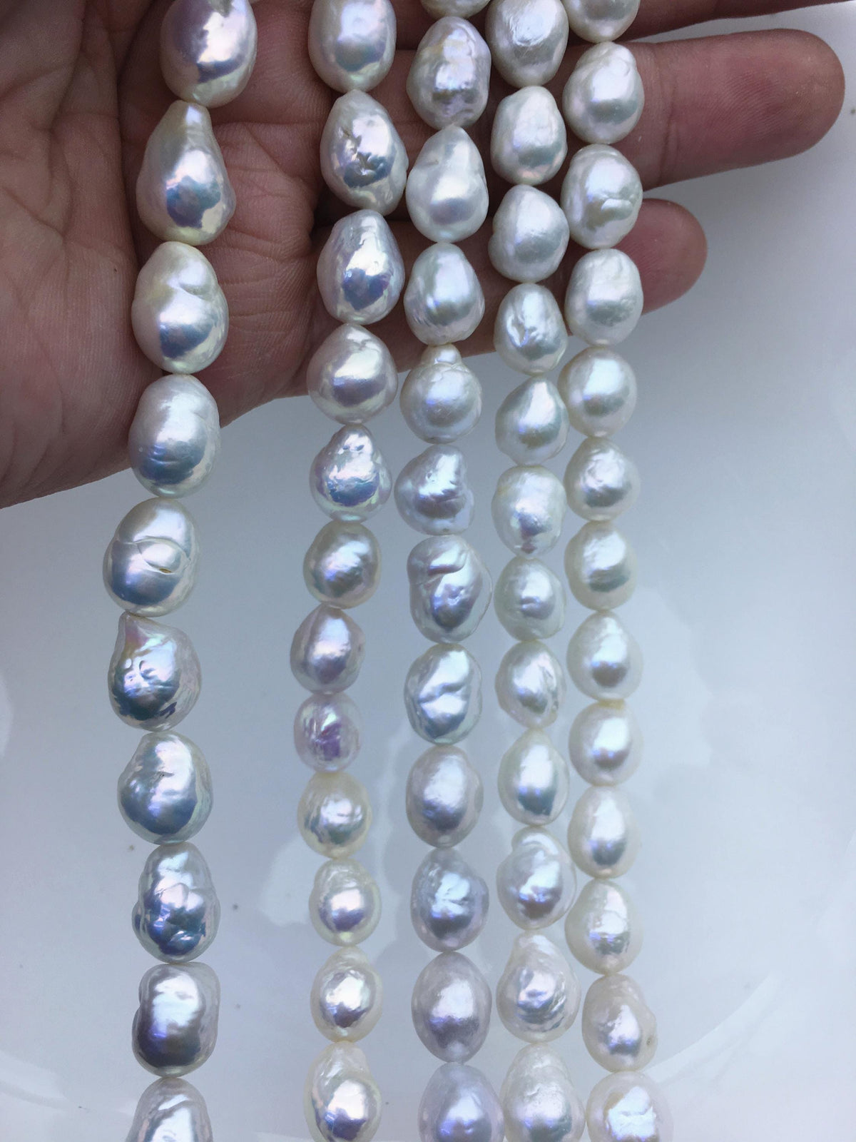 AA+ 9-11mm white baroque drop Edison Freshwater Pearl,ED12-2A-5-61