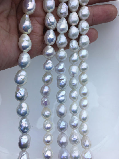 AA+ 9-11mm white baroque drop Edison Freshwater Pearl,ED12-2A-5-61