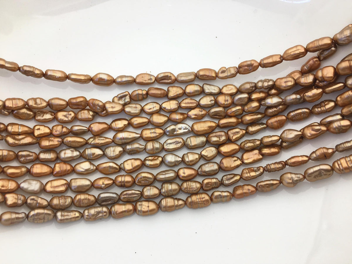 AA 5-6mm red brown toothpick Biwa Pearl Necklace,Genuine Fresh Water Pearl,Wedding Necklace,Mothers Day,ZS-80-10-32