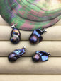 2pcs AAA12-15mm black rainbow baroque pearl pendant necklace,S925 Sterling silver pendant,NC1-008-3