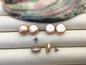 1 pair AAA 12-13mm Pink Orange Coin Fresh Water pearl stud earrings,S925 Sterling Silver,dangle pearl earrings,SE3-T27
