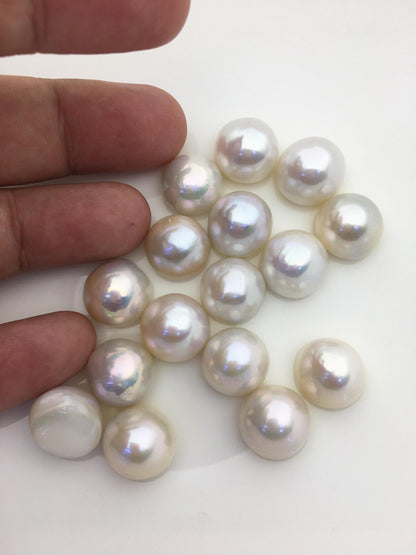 16pcs AAA 14-15mm white Baroque Mabe Freshwater Pearls,no hole,MB-T21