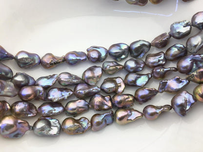 15.5'' AA+ 13-16mm Big Gray flame ball pearl,FL15-2A-5-53