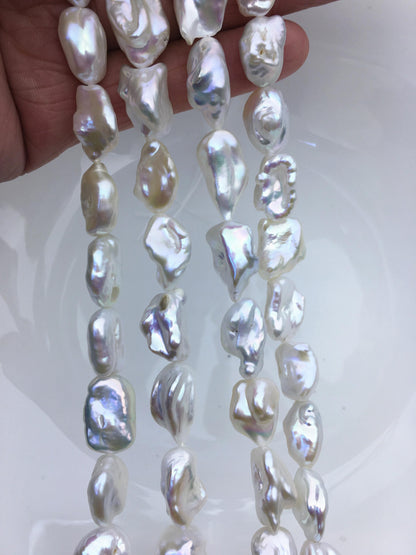 AA+ 11-13mm White keshi Freshwater Pearl Necklace,ZS-200-79