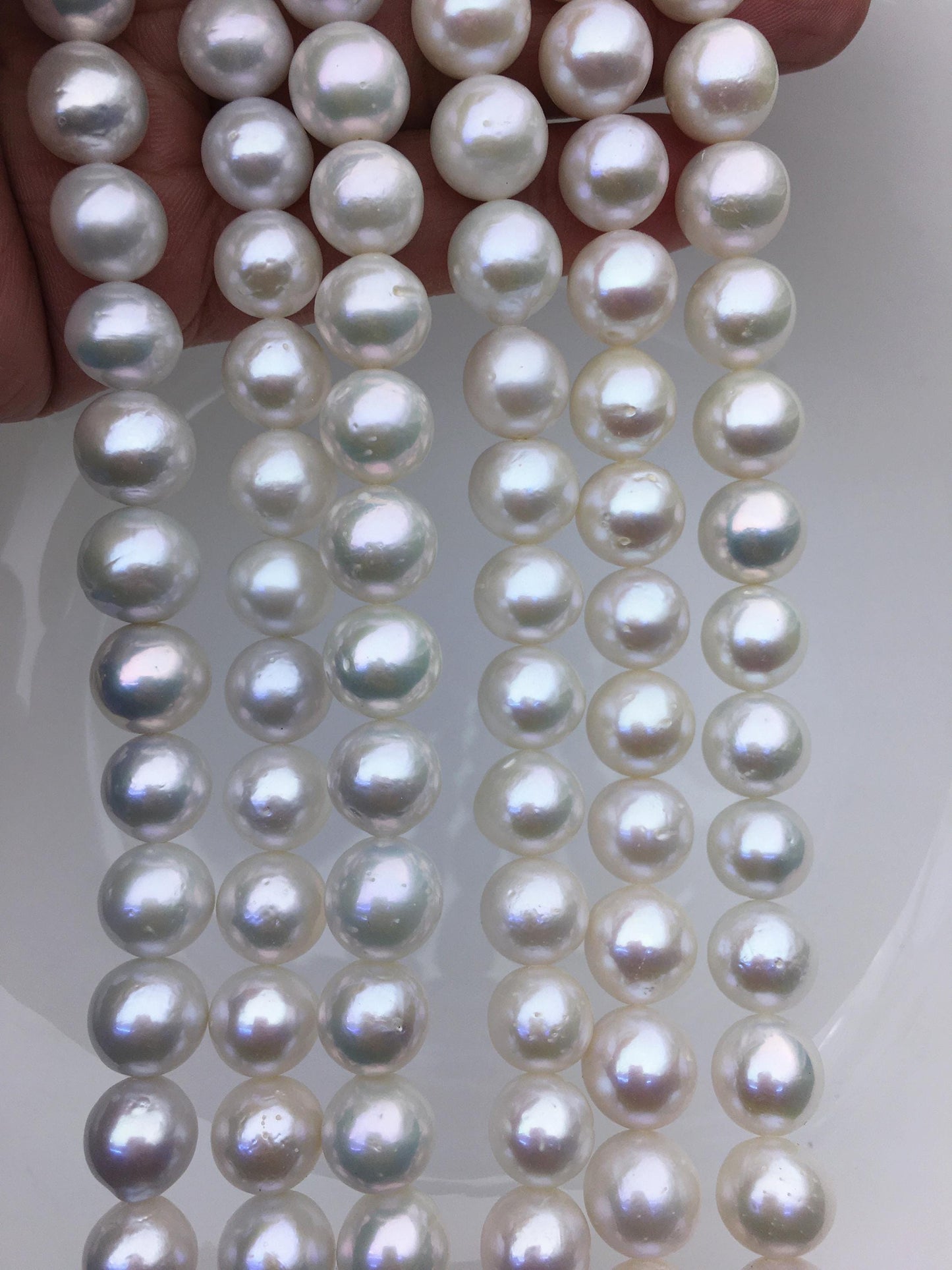AA+ 10-12mm big white round freshwater pearls,large hole,Birthday,Graduation, mother day pearl gift,RP10-2A-1