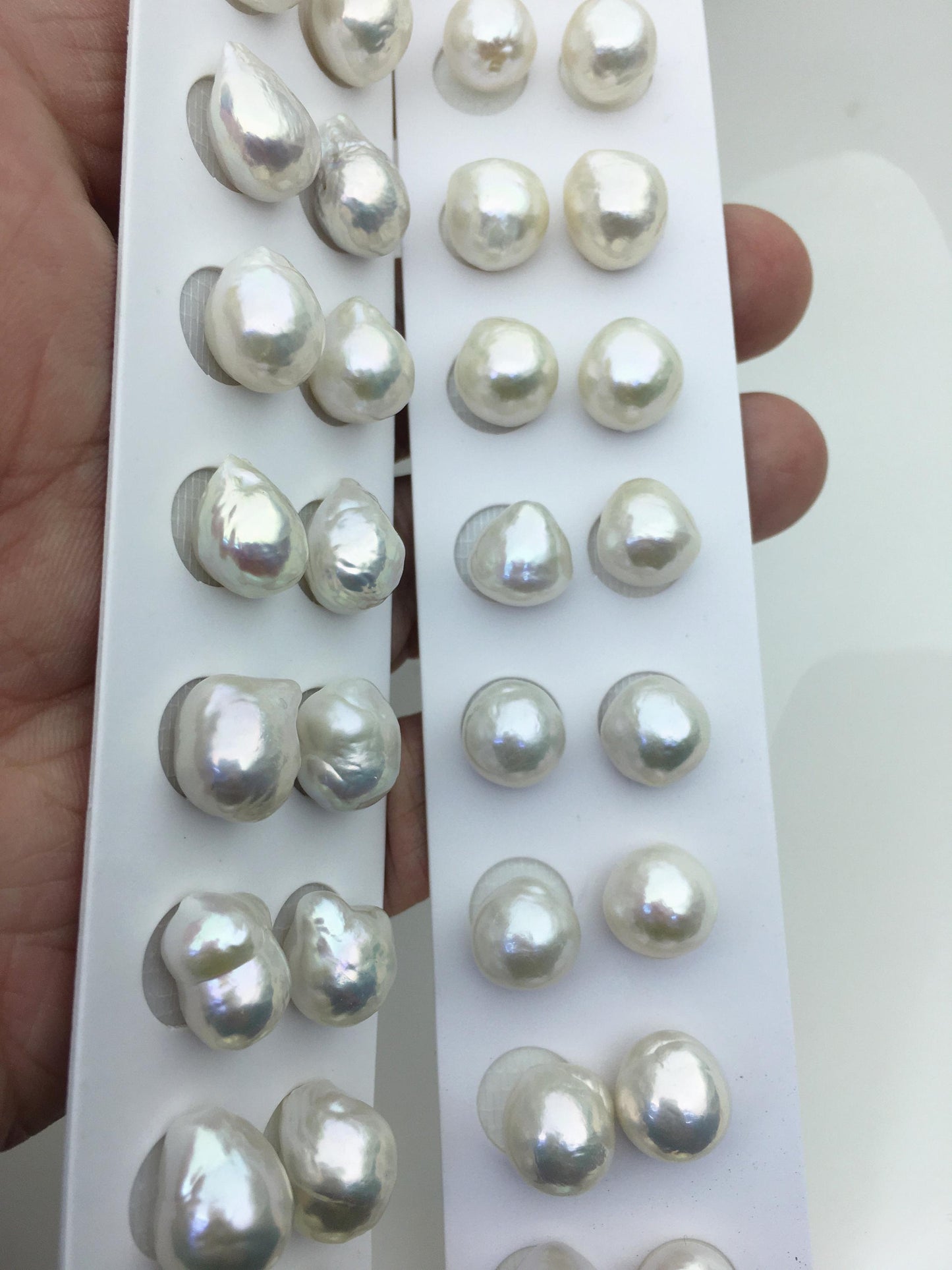 5pairs AAA 10-11mm White baroque drop edison freshwater pearl Pair,no hole,ED11-3A-2-31