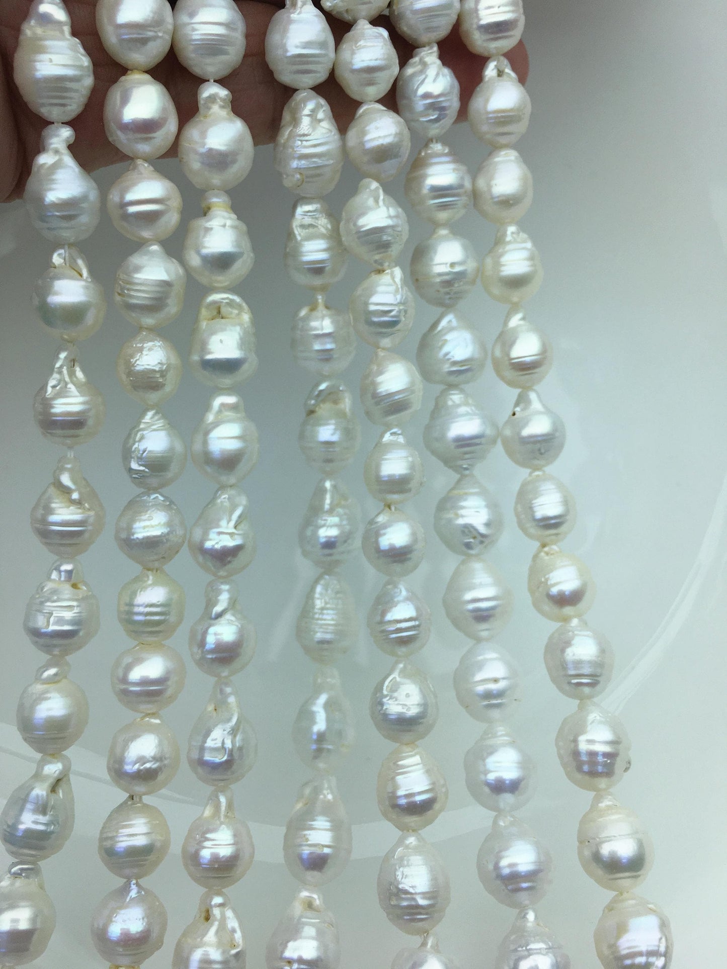 15.5'' AA 8-10mm white flame ball pearl,FL15-2A-5-76