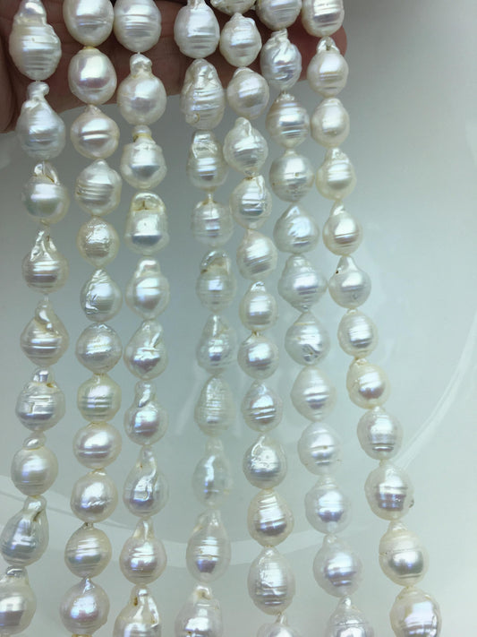 15.5'' AA 8-10mm white flame ball pearl,FL15-2A-5-76