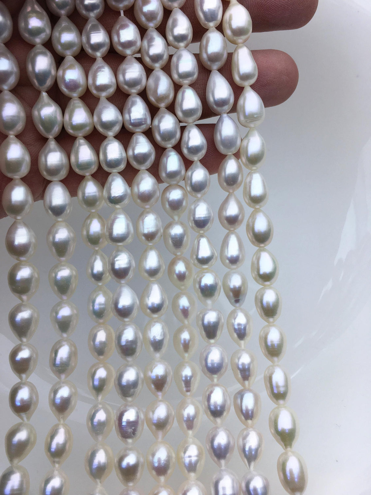 AAA- 7.2-8mm*8-11mm white Teardrop freshwater pearls,oval loose pearl beads,diy pearl,genuine freshwater pearl,LR8-T7