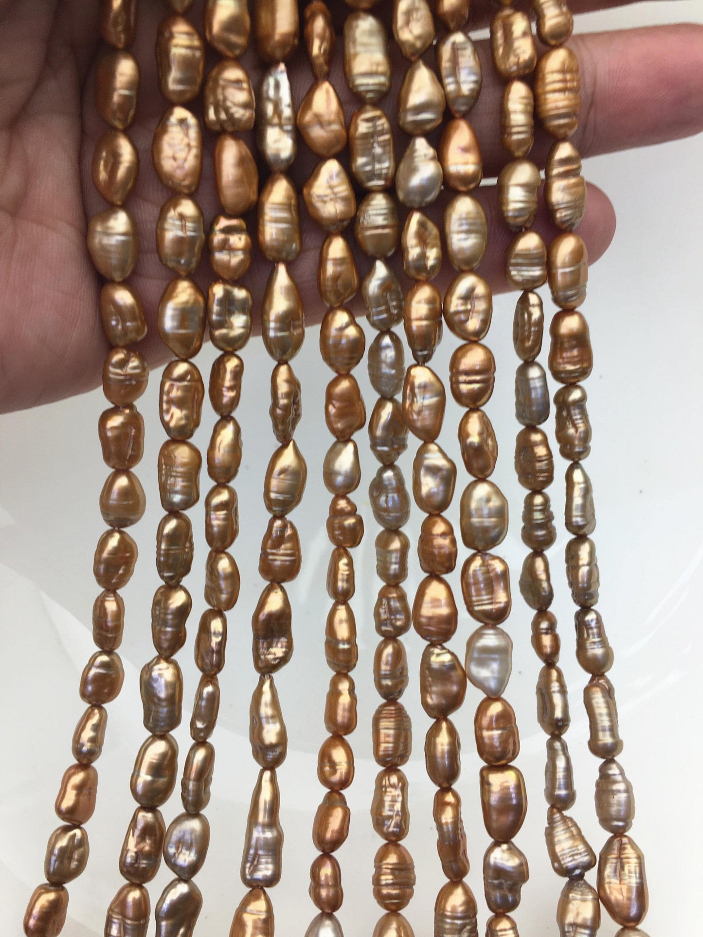 AA 5-6mm red brown toothpick Biwa Pearl Necklace,Genuine Fresh Water Pearl,Wedding Necklace,Mothers Day,ZS-80-10-32