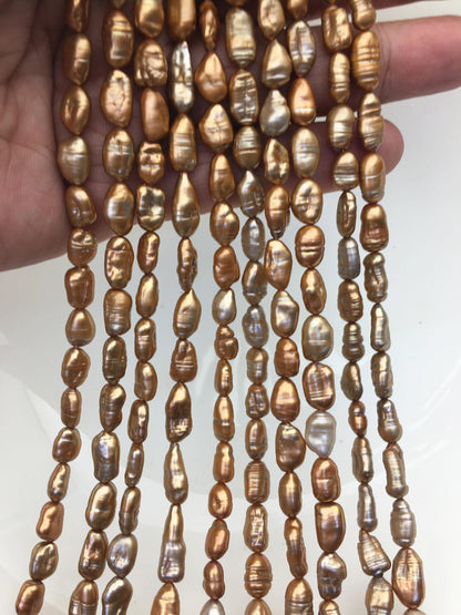 AA 5-6mm red brown toothpick Biwa Pearl Necklace,Genuine Fresh Water Pearl,Wedding Necklace,Mothers Day,ZS-80-10-32