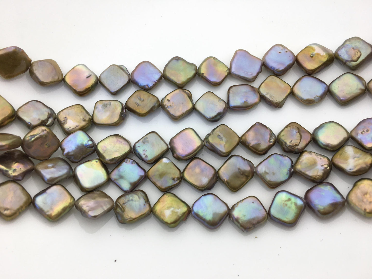 AA+ 10-14mm bronze square Shape Freshwater Pearl,ZS-113-3