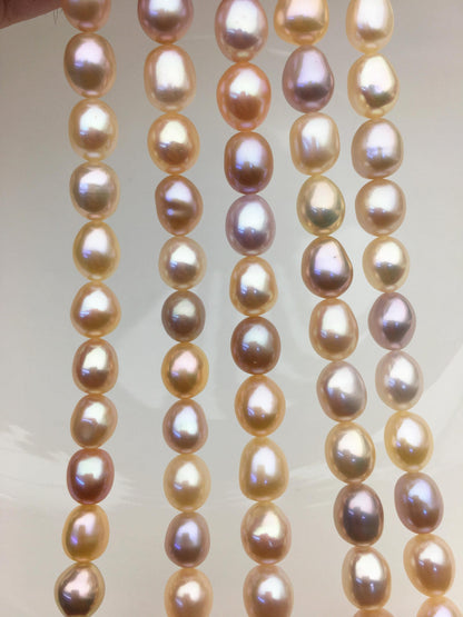 AAA+ 7.4-8.2mm misc color nugget freshwater pearls,green cultured freshwater baroque pearl bead string,LM8-3A-3