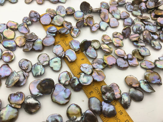 AA+ 12-16x13-17mm Gray Bronze Keshi Pearls,high luster,good quality,wholesale price,baroque pearl,keshi pearl strands,ZS-129-9-7