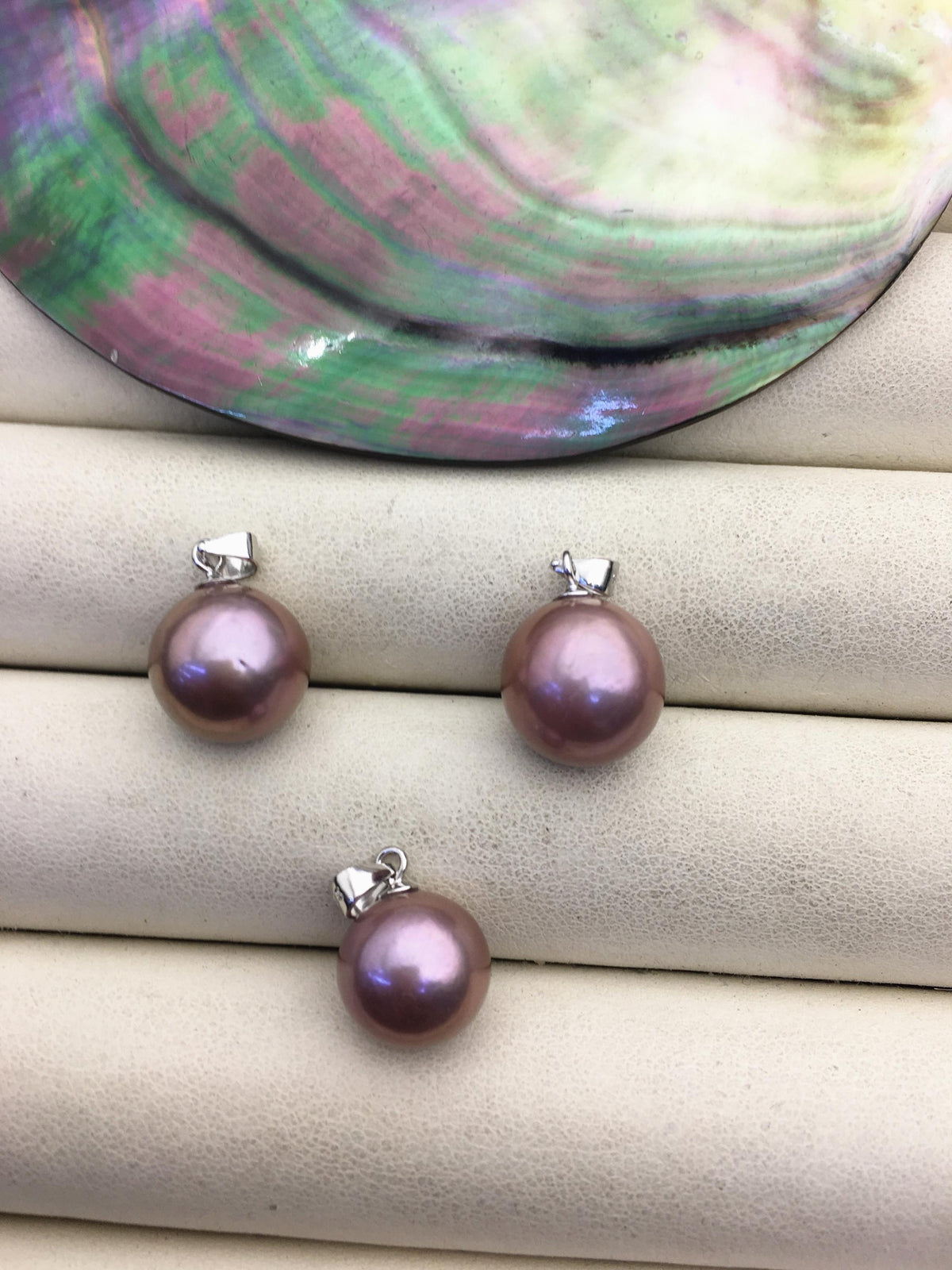1pc AAA 11-12mm purple round freshwater pearl pendant,- NC1-044