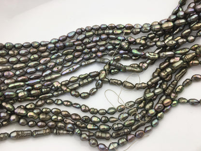 AA+ 5-6mm green toothpick Biwa Pearl Necklace,Genuine Fresh Water Pearl,Wedding Necklace,Mothers Day,ZS-80-10-16
