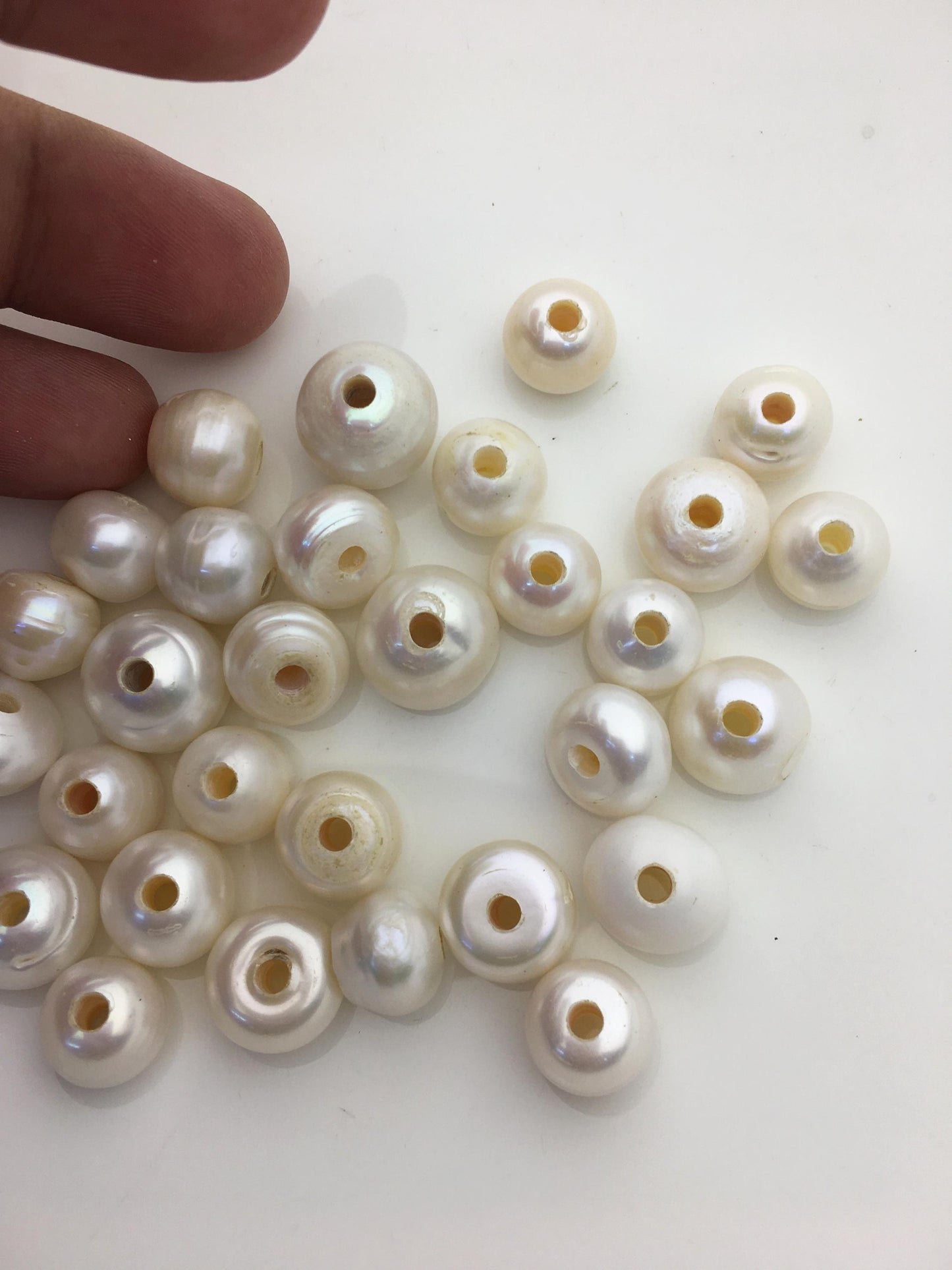 20pcs AA+ 11.5-14mm Big white button freshwater pearls,3mm large hole,Rondelle pearl Beads,loose freshwater pearl,DIY material,SM13-T3
