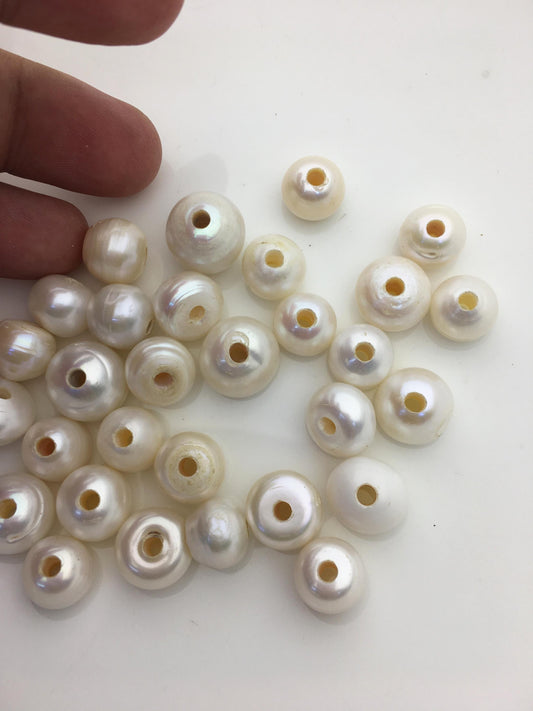 20pcs AA+ 11.5-14mm Big white button freshwater pearls,3mm large hole,Rondelle pearl Beads,loose freshwater pearl,DIY material,SM13-T3