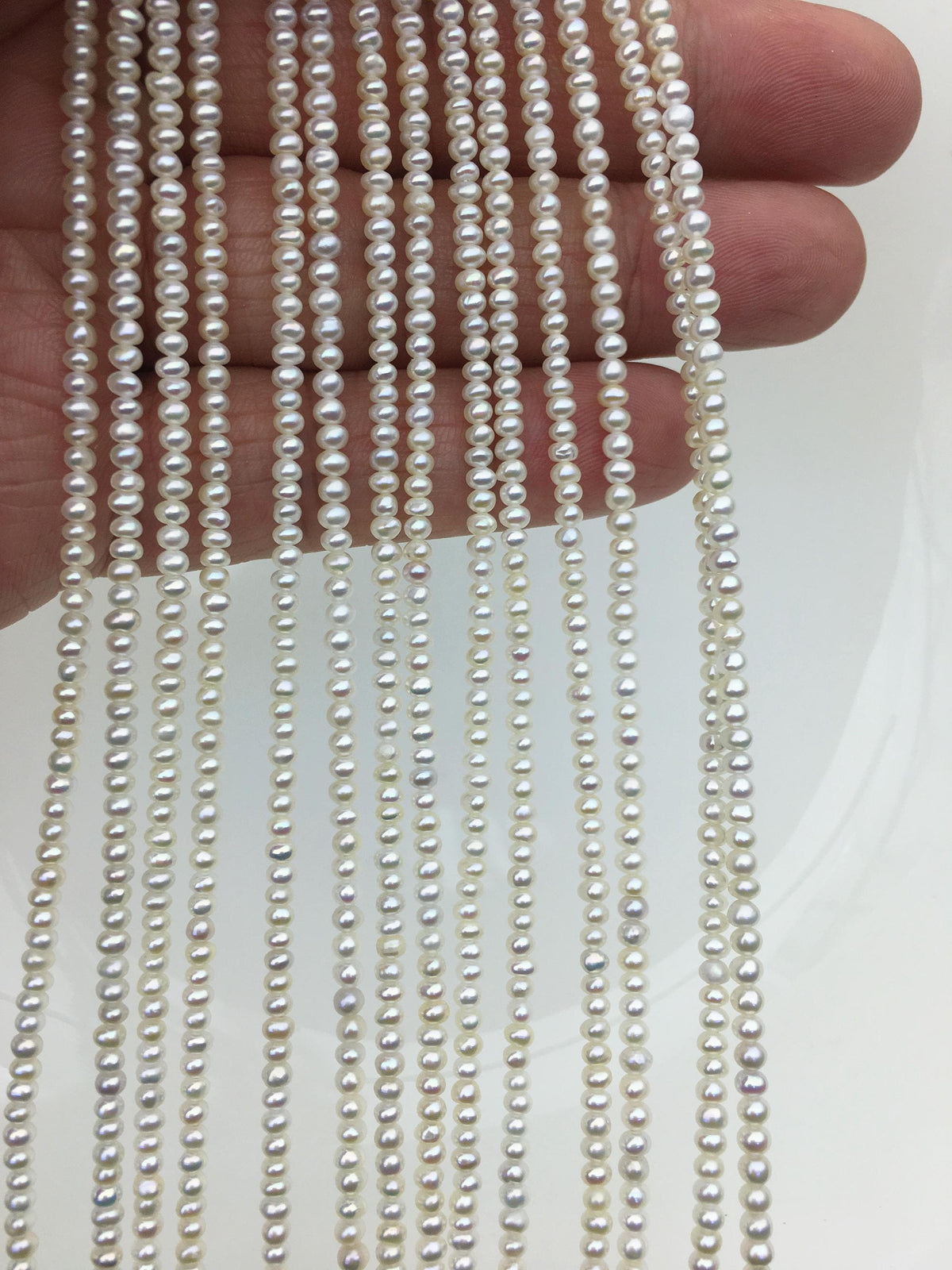 AAA 2.5-2.7mm tiny white button pearls,full strand,Rondelle pearl Beads,white freshwater pearl,loose strands,SM2-3A-1
