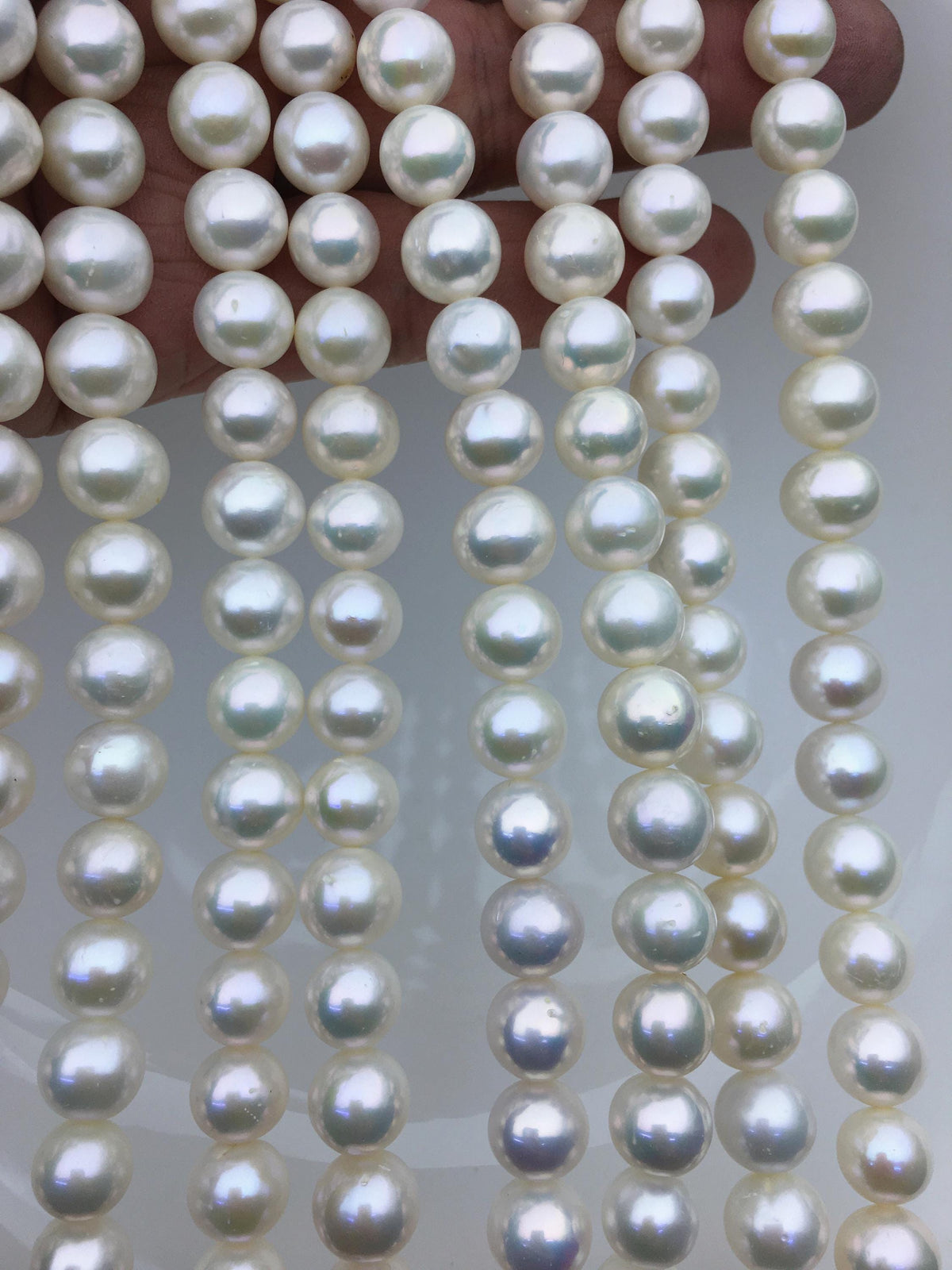 AA+ 9.4-10.3mm white round freshwater pearls,Graduation, mother day pearl gift,RP10-2A-7
