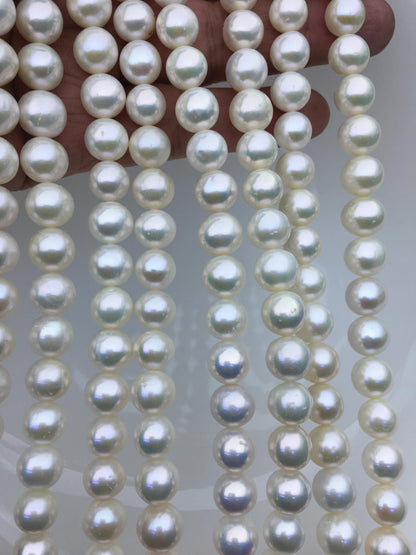 AA+ 9.4-10.3mm white round freshwater pearls,Graduation, mother day pearl gift,RP10-2A-7