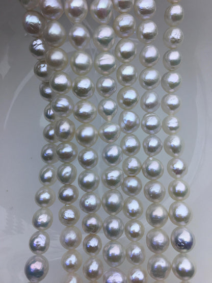 AA+ 8-10mm white baroque drop Edison Freshwater Pearl,ED10-2A-2-56