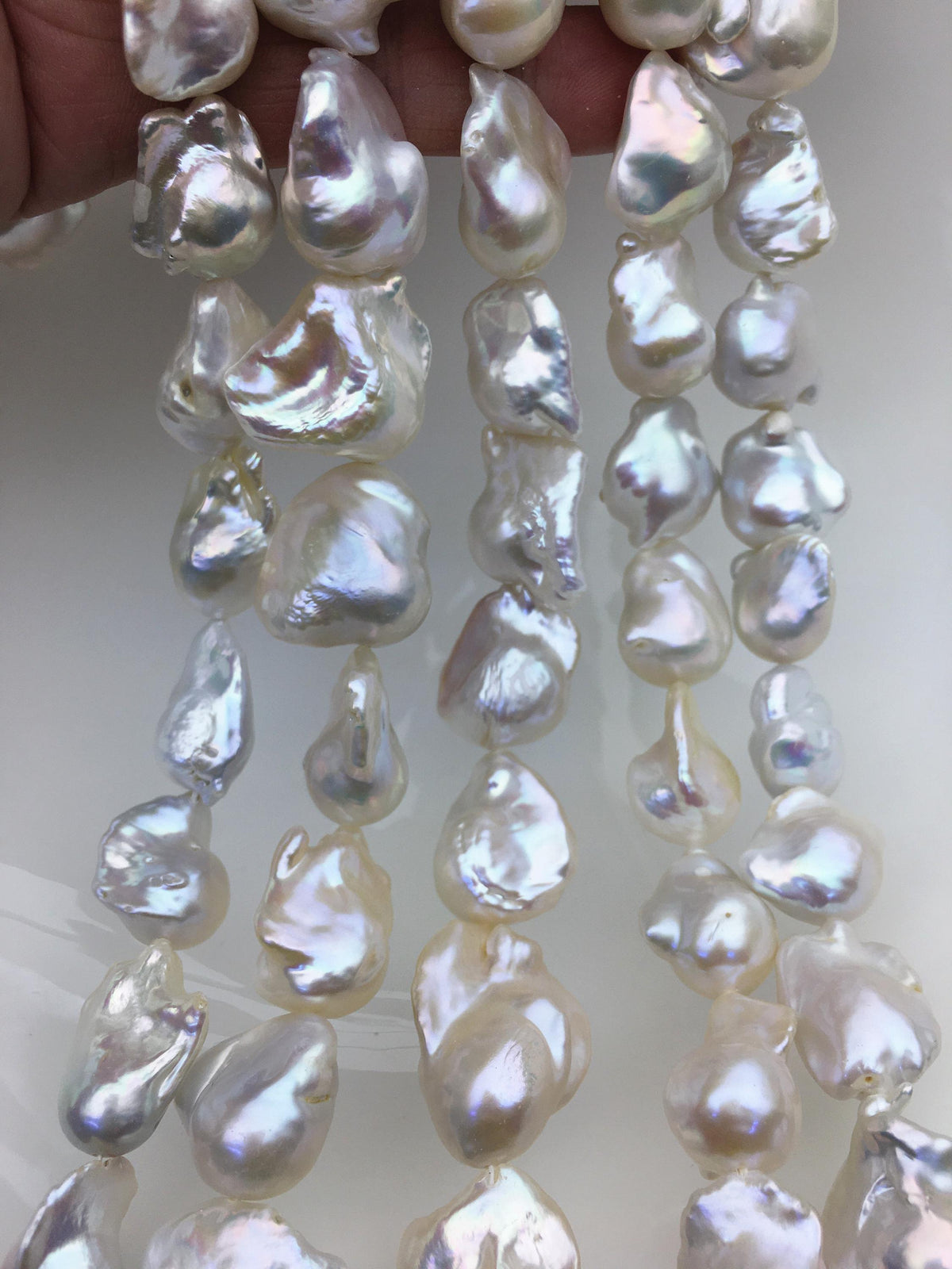 15.5'' AAA 13-17mm white flame ball pearl,FL15-3A-7-43