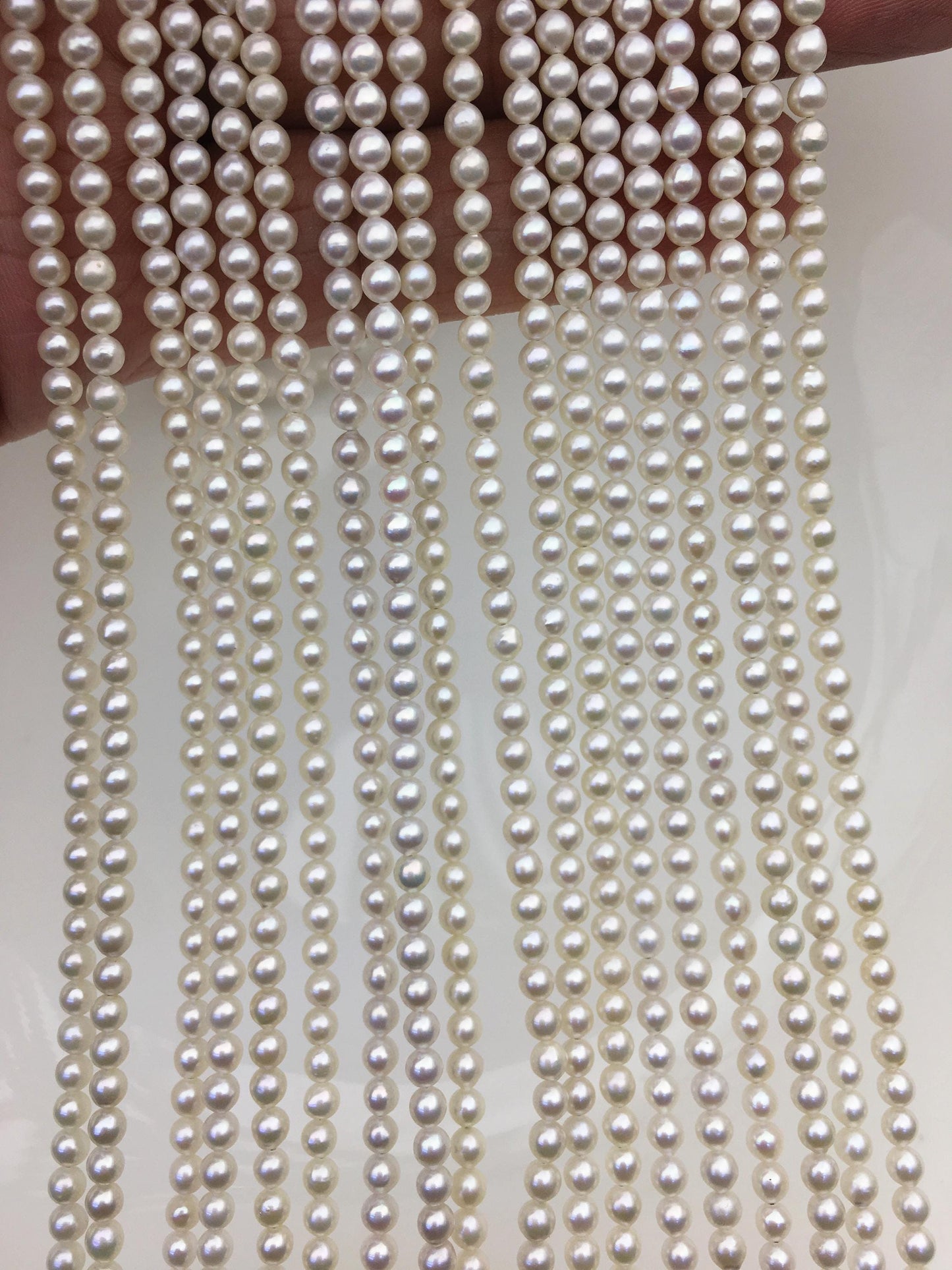 AAA 3-3.5mm white oval near round freshwater pearls,near round pearl strands,pearl wholesale,RP3-T3