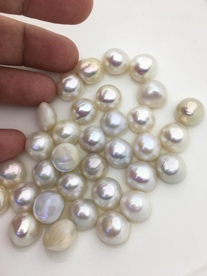 16pcs AAA 13-14mm white Baroque Mabe Freshwater Pearls,no hole,MB-T57